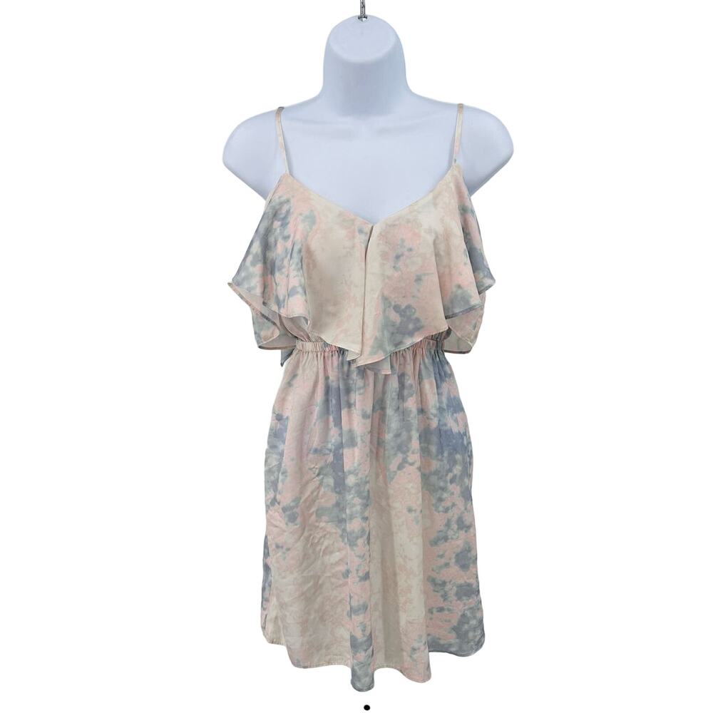 Kimchi Blue Sundress WMNS S Soft Pastels Tie-Dye Tie Back Watercolor Cottagecore